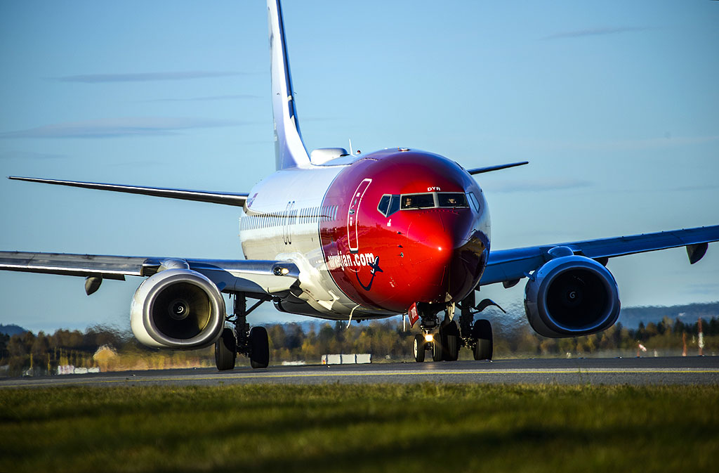 Norwegian aircraft on the runway. Photographer: Hans Olav Nyborg Norwegian.
