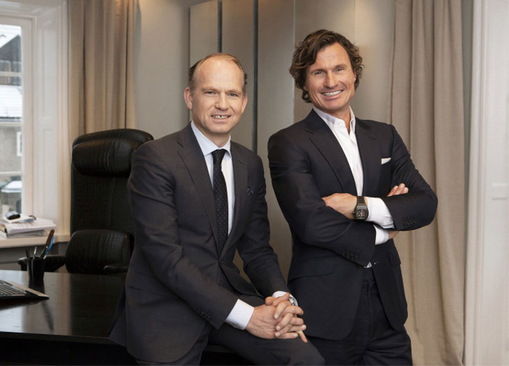 Nordic Choice Hotels CEO Torgeir Silseth (left) and owner/chairman Petter A. Stordalen. Photograph from Nordic Choice Hotels.