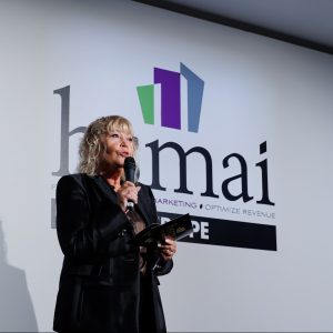 Ingunn Hofseth, President & CEO speaking at the HSMAI ROC Europe 2022 conference.